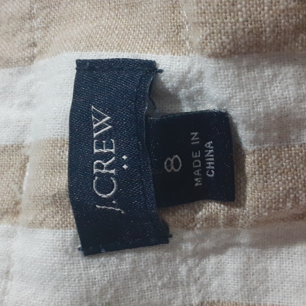 J. Crew Striped Wide Leg Pants - Cream and Brown - Picture 6 of 7